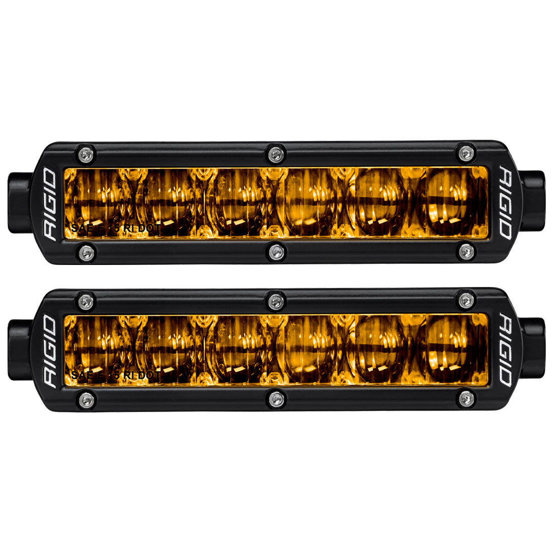 Rigid Industries - 906704 - Fog Lights - SAE J583 Compliant Selective Yellow Fog Light Pair Sr-Series Pro 6 Inch Street Legal Surface Mount