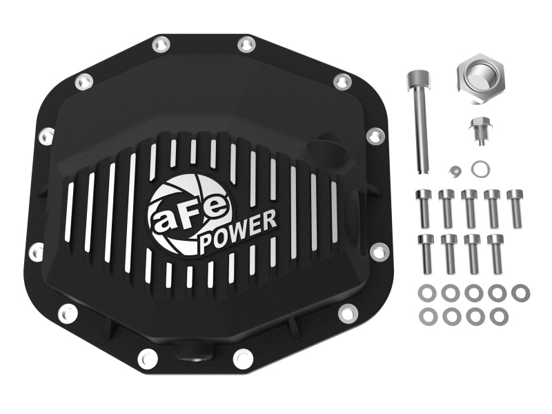 aFe POWER Pro Series Rear Differential Cover, Black with Machined Fins, Part Number 46-71280B, for Ram 1500 TRX and RHO