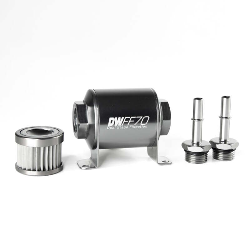 DeatschWerks DWK8-05-02-010 Stainless Steel 10-Micron Fuel Filter for Ford Mustang
