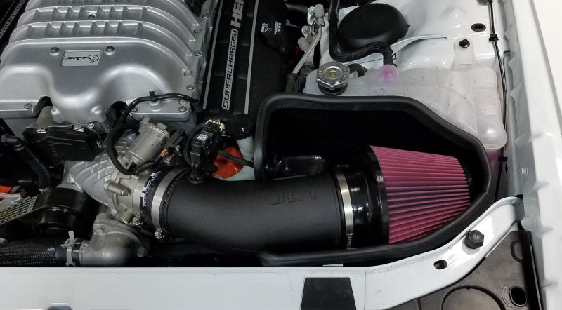 JLT 15-19 Dodge Charger/Challenger Hellcat 6.2L Black Textured Cold Air Intake Kit w/Red Filter