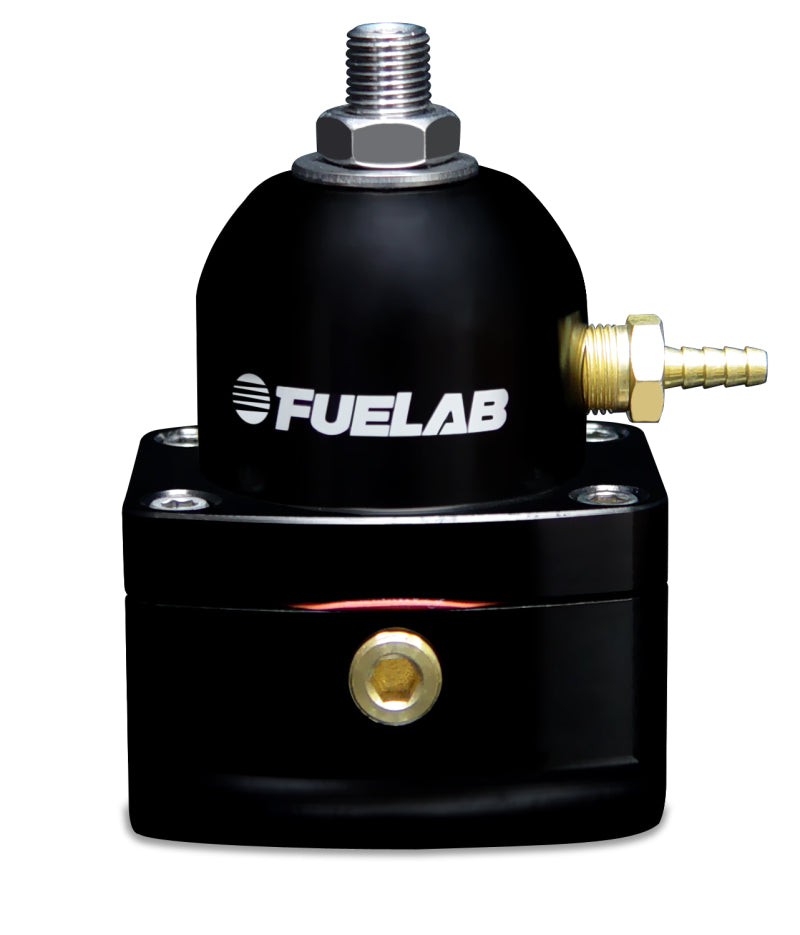 Fuelab FLB51505-1-L-E - 515 EFI Adjustable Fuel Pressure Regulator, Large Seat, 25-90 PSI, Black