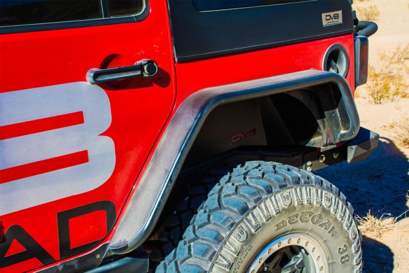 DV8 Offroad DVEFENDB-02 2007-2018 Jeep Wrangler JK Flat Tube Fender Flares, Front and Rear