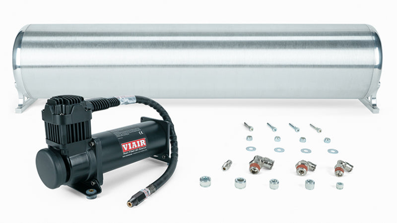 Air Lift 28-Inch FLO Aluminum Tank with Viair 444C Black Compressor, Fittings and Mounting Hardware - ALF27769