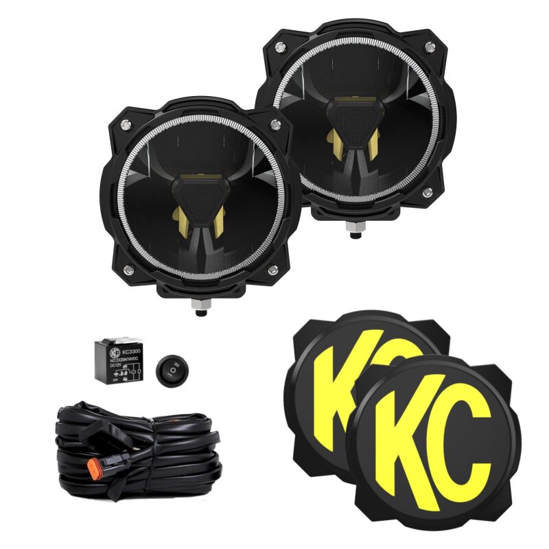 KC HiLiTES Gravity Titan 6-Inch LED Driving Lights Pair Pack, SAE Driving Beam - KCL91405