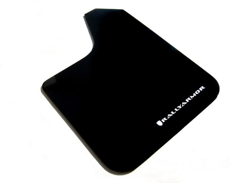 Rally Armor Universal fitment (no hardware) Basic Black Mud Flap w/ Black Logo
