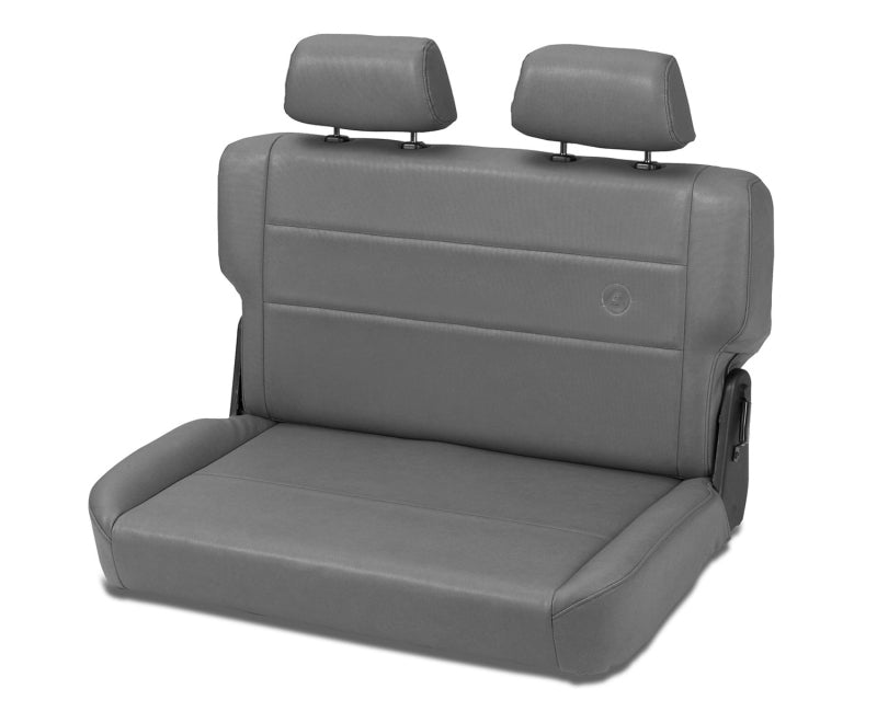 Bestop N-Tumble Seat for Jeep CJ5, CJ7, and Wrangler YJ - Charcoal/Gray Vinyl Rear Seat