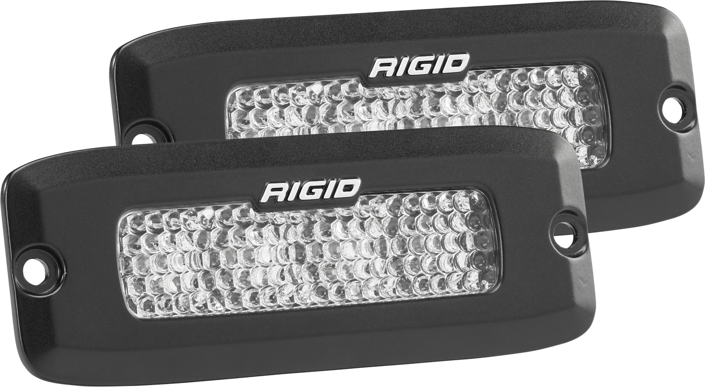 Rigid Industries - 925513 - Auxiliary Light - Driving Diffused Black Flush Mount Pair SR-Q Pro