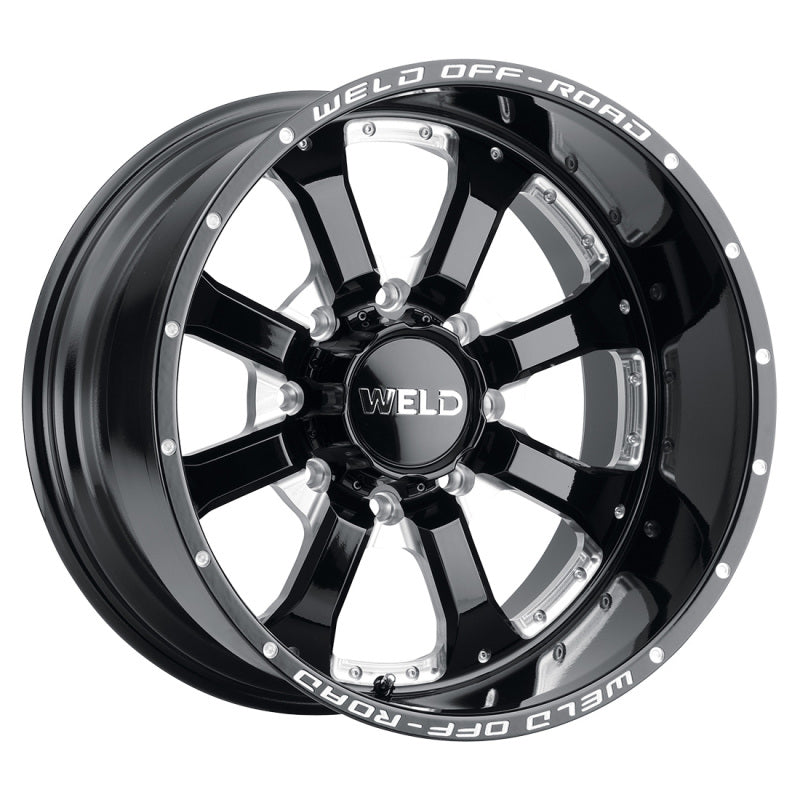 Weld W125 20X9 Granada Eight 8X180 ET00 BS5.00 Gloss Black MIL 124.3