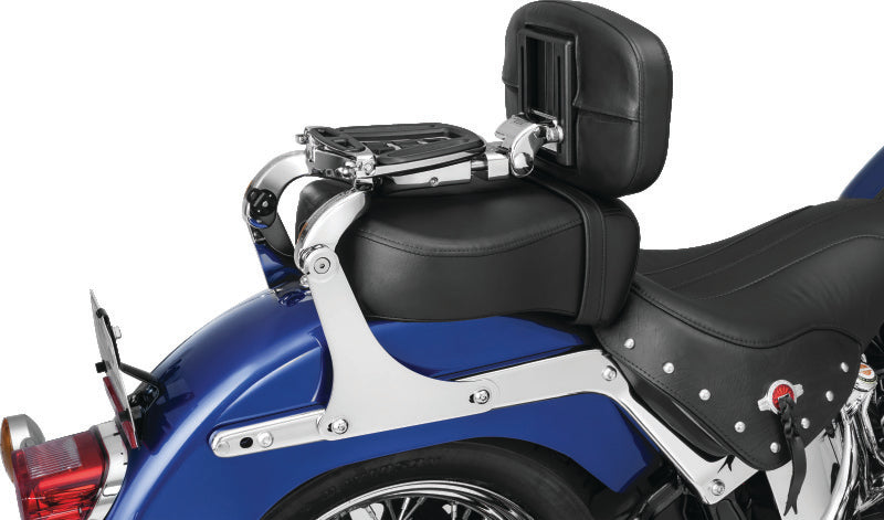 Kuryakyn 1667 Fixed Mounts for Multi-Purpose Backrest, 2006–2017 Harley-Davidson Softail, Chrome