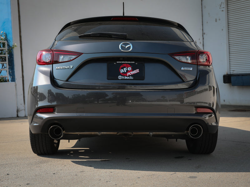 aFe Takeda 49-37015-P 2.5-Inch 304 Stainless Steel Cat-Back Exhaust with Polished Tips for 2014-2018 Mazda 3 Hatchback