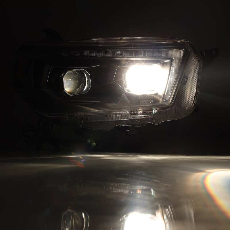 AlphaRex PRO-Series Projector Headlights for 2010–2013 Toyota 4Runner, Plank Style, Alpha Black with Sequential Signals and DRL