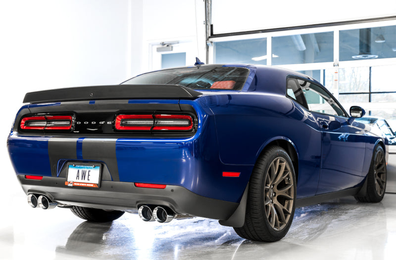 AWE Tuning 15+ Challenger 5.7 Touring Edition Exhaust - Non-Resonated - Diamond Black Quad Tips