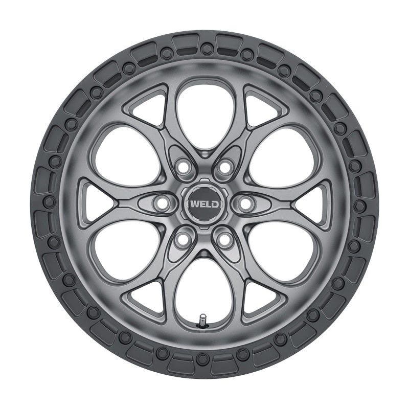Weld W107 20X10 Ledge 6X139.7 ET-18 BS4.75 Satin Gun / Black Ring 106.1