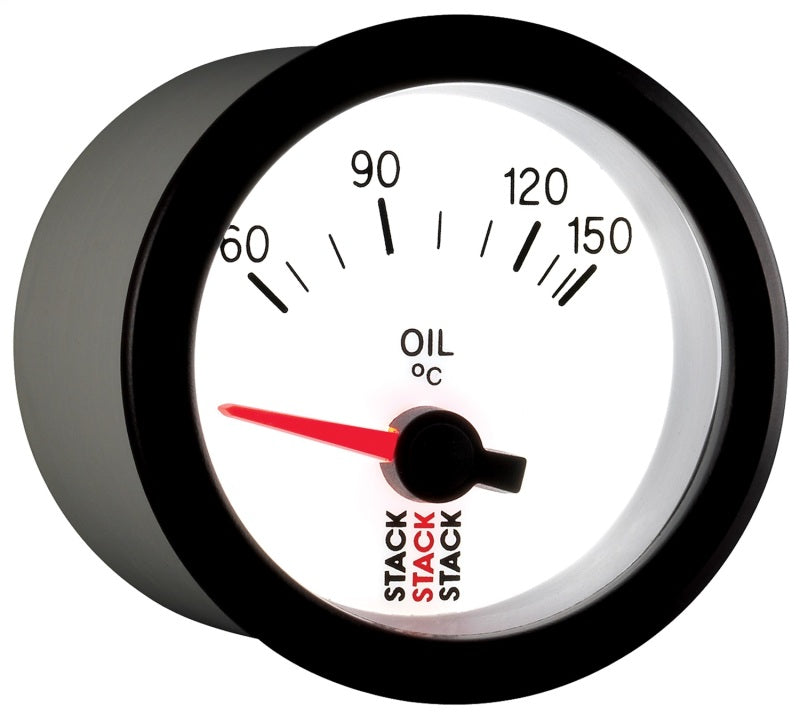 AutoMeter Stack ST3259 52mm Electric Oil Temperature Gauge, White, 60–150°C