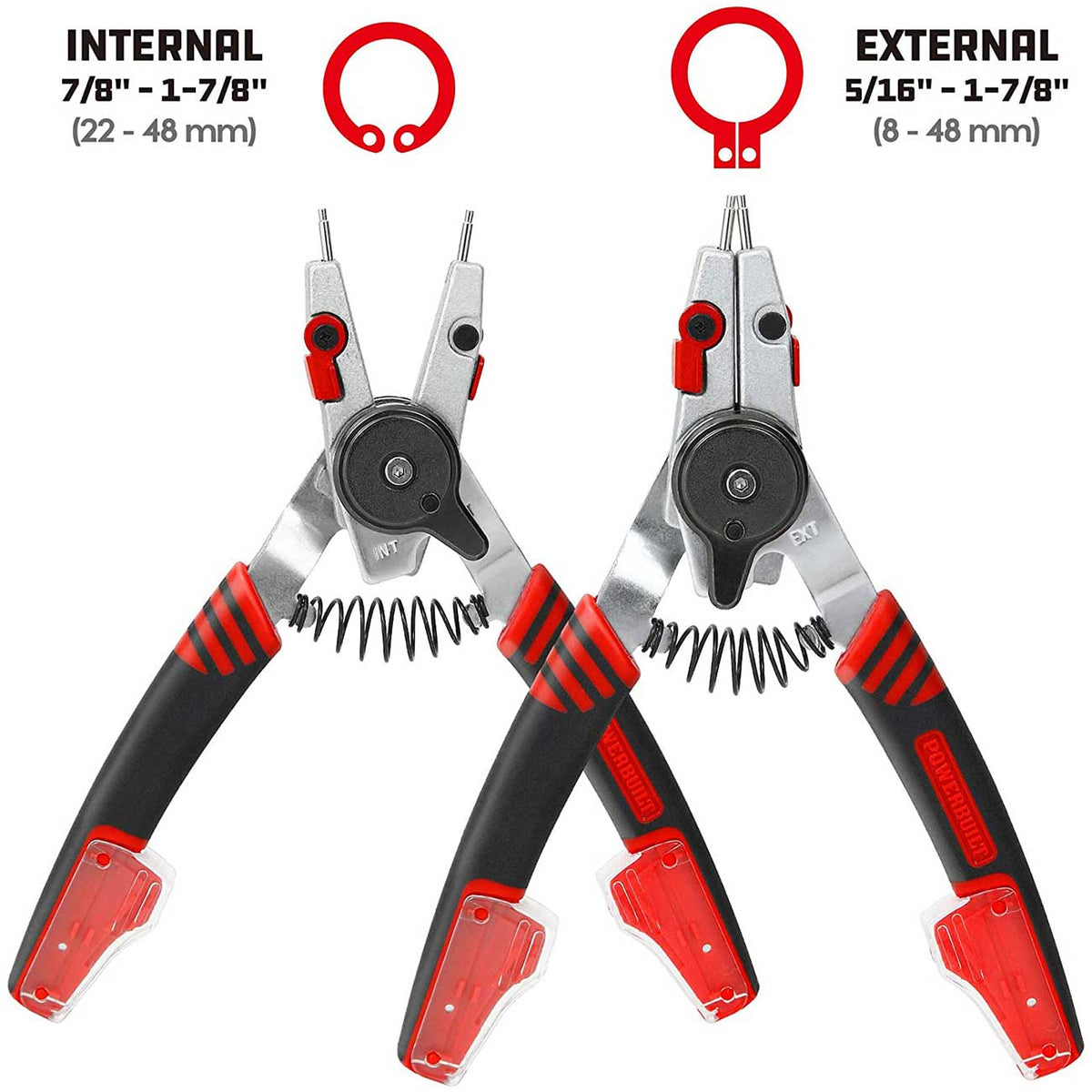Powerbuilt Combination Internal and External Snap Ring Pliers