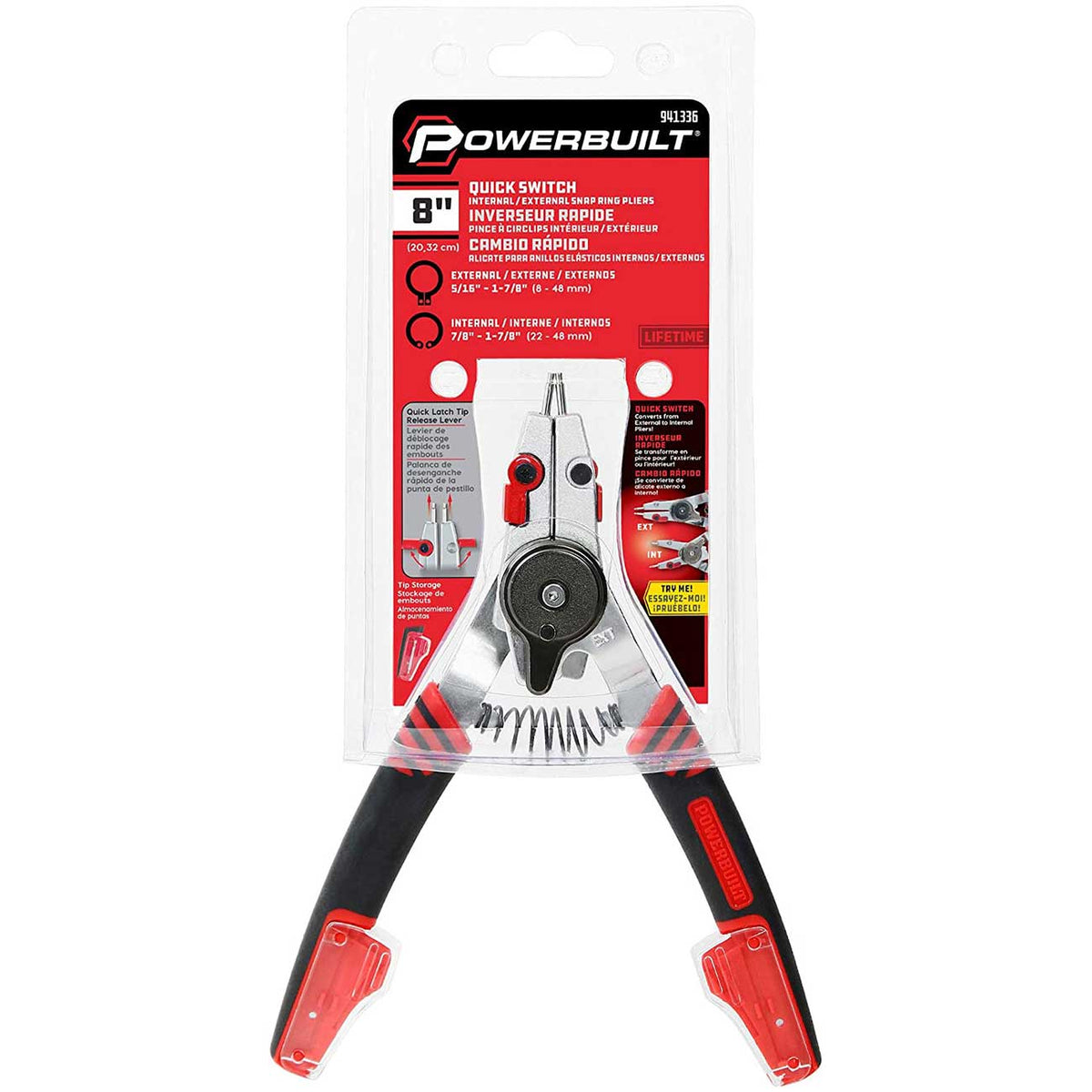Powerbuilt Combination Internal and External Snap Ring Pliers
