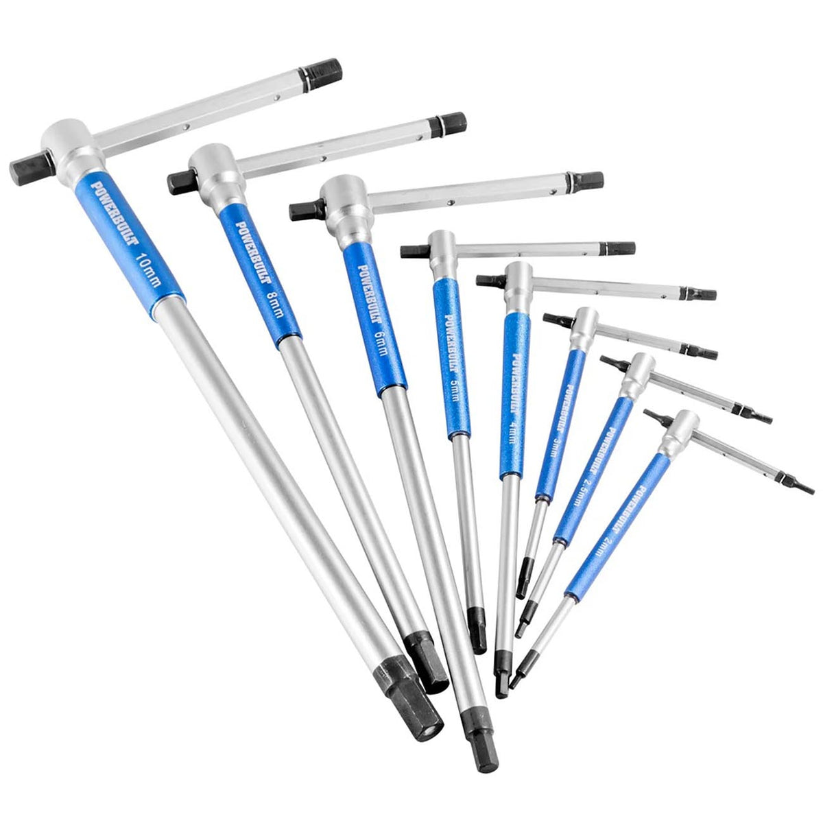 Powerbuilt Metric T-Handle Hex Key Wrench Set with Storage Rack, 8-Piece