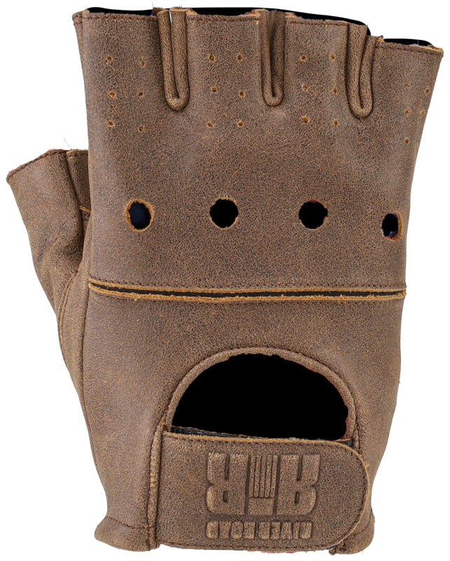 Kuryakyn Leather by River Road Buster Vintage Shorty Motorcycle Gloves, Black, 2XL