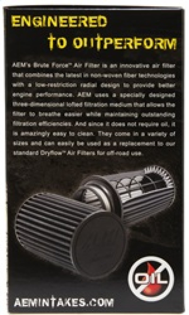 AEM Induction Brute Force Dryflow Round Tapered Air Filter 21-2047BF