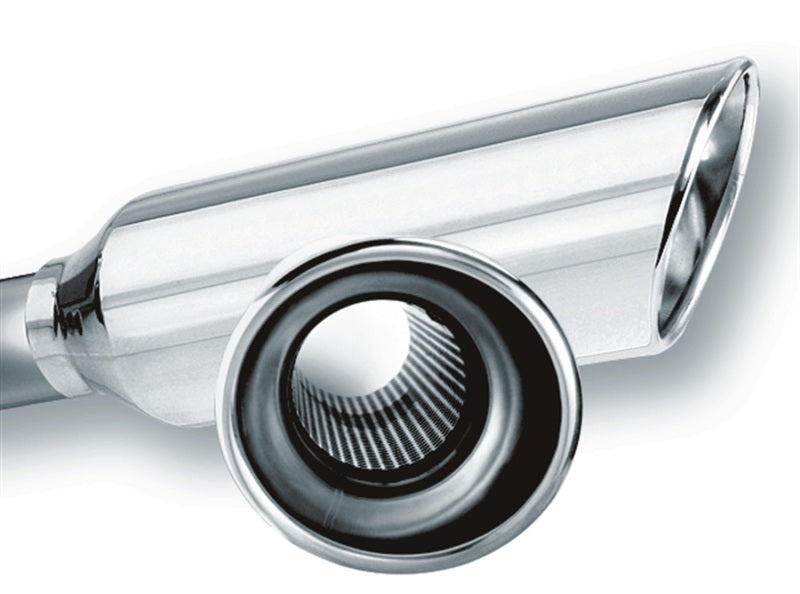 Borla 20248 Universal 2.25-Inch Inlet 4-Inch Round Rolled-Edge Angle-Cut Resonated Exhaust Tip