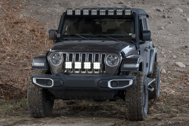 Diode Dynamics Jeep JL Wrangler SS5 4-Pod CrossLink Grille Lightbar Kit Pro, White Combo - DD7268