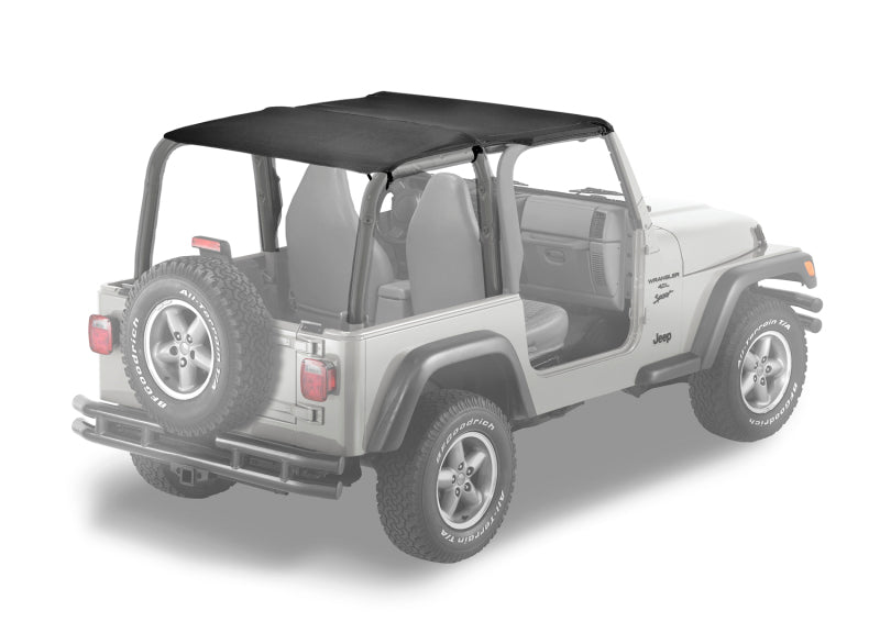 Bestop 97-02 Jeep Wrangler TJ Strapless Safari Bikini Top in Black Denim