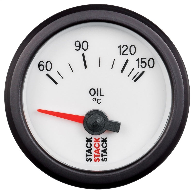 AutoMeter Stack ST3259 52mm Electric Oil Temperature Gauge, White, 60–150°C