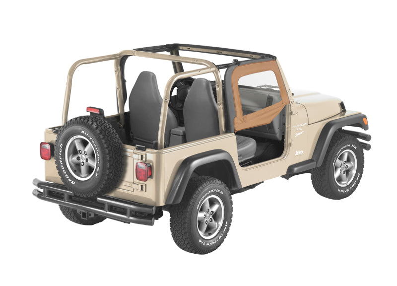Bestop 97-06 Jeep Wrangler TJ Upper Fabric Doors (Spice) with Frames and Vinyl Windows