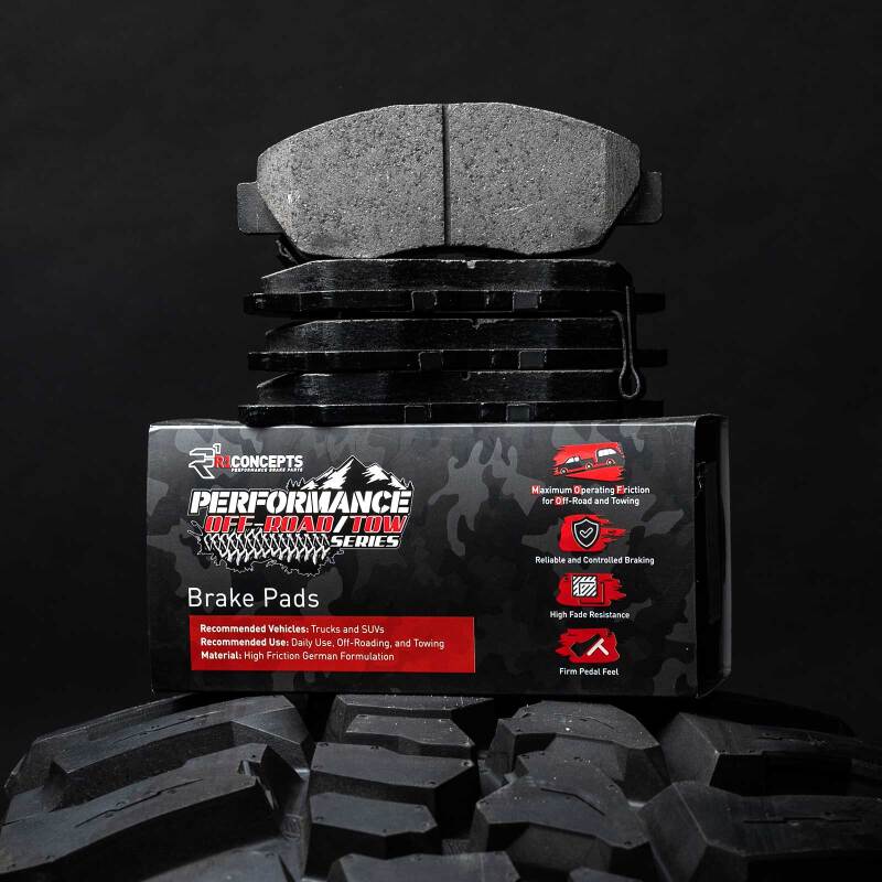 R1 Concepts Performance Off-Road/Tow Rear Brake Pads and Hardware Kit RNC2400-1806-01 for 2015-2020 Chevrolet Colorado and GMC Canyon