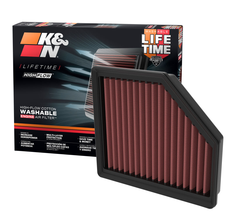 K&N Engineering 33-3174 High-Flow Replacement Air Filter for 2021-2022 Nissan Rogue and 2022 Mitsubishi Outlander
