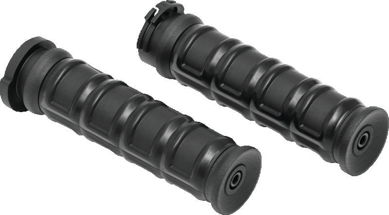 Kuryakyn Dillinger Dual-Cable Motorcycle Grips, Satin Black – Part 6673