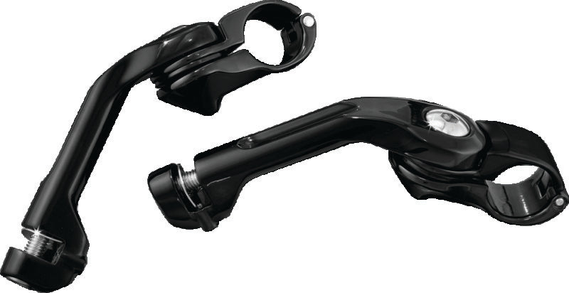 Kuryakyn Tour Tech 6-Inch Adjustable Back Arms with 1-1/4-Inch Clamps, Black, Part KUR7575