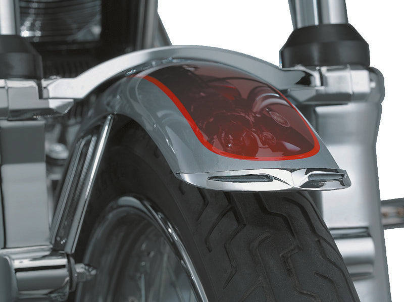 Kuryakyn 9012 Chrome Front Leading-Edge Fender Tip for Select FXST, XL, and Dyna Models