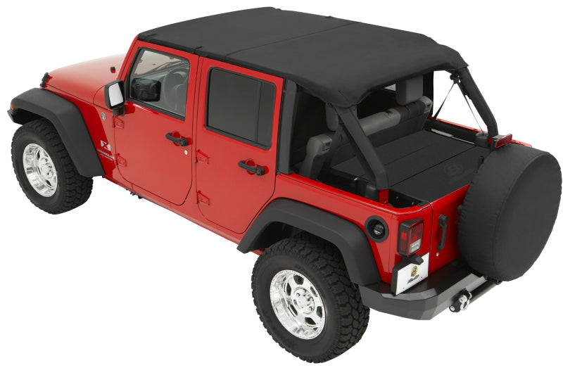 Bestop Header Safari Bikini Top for Jeep Wrangler JK 4-Door (2007-2009) - Black Diamond