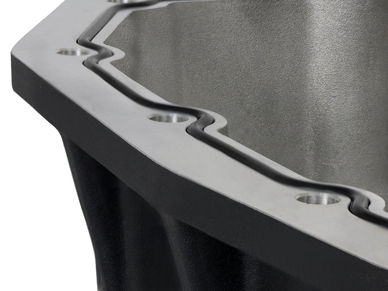 aFe Power Pro Series Engine Oil Pan, Black with Machined Fins, Part Number 46-70322, Ford Power Stroke 6.7L Diesel