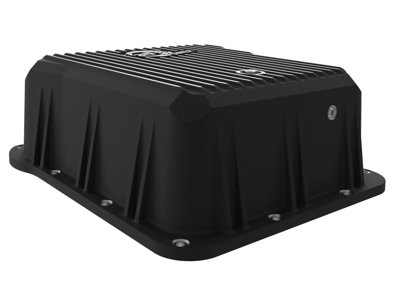 aFe POWER Pro Series Transmission Pan with Machined Fins, Black, GM Diesel Trucks, Part Number 46-70072