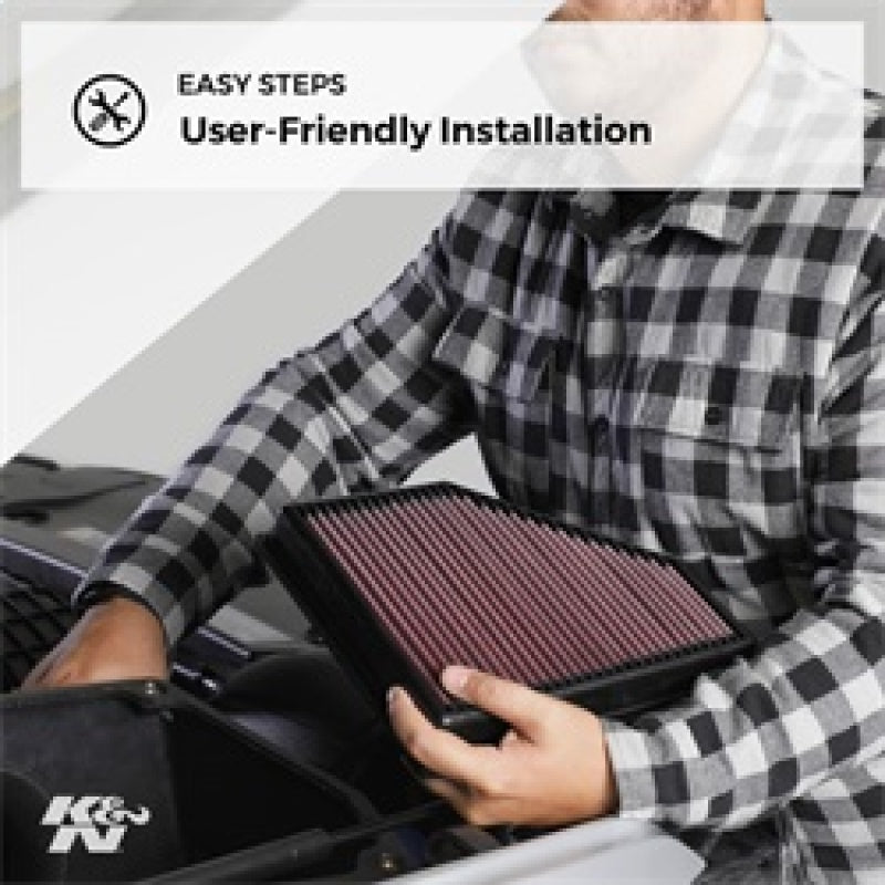 K&N 33-5075 High-Flow Drop-In Air Filter for 2015-2016 Kia and Hyundai Vehicles