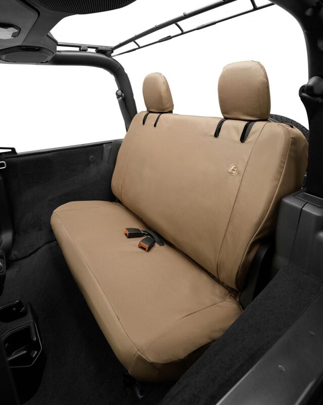 Bestop 2018-2023 Jeep Wrangler JL 2-Door Rear Seat Covers (Tan) - Durable & Custom Fit
