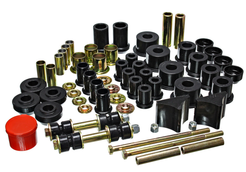Energy Suspension eng5.18105G Hyper-Flex Rear Leaf Spring Bushing System, Black