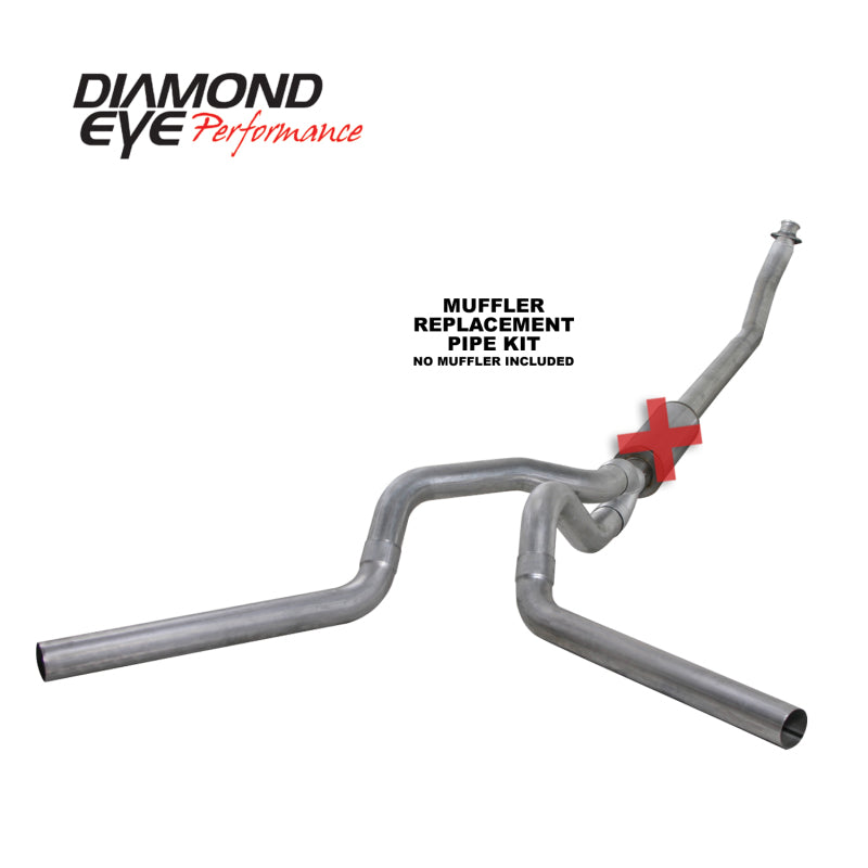 Diamond Eye Performance K4214A-RP 4-Inch Aluminized Turbo-Back Exhaust System Kit for 1994-2002 Dodge Ram 5.9L Cummins