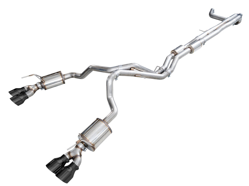 AWE Tuning Dual Exit Exhaust System for 2021+ Cadillac Escalade ESV 6.2L with 5-inch Diamond Black Tips