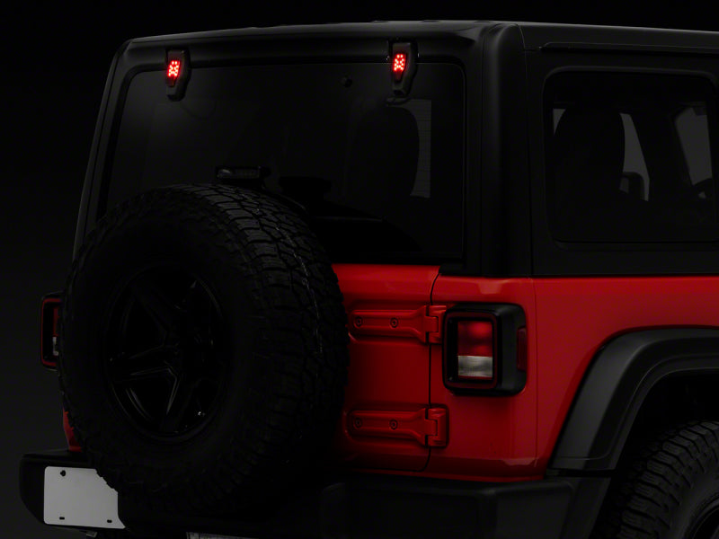 Raxiom Axial Series Rear Window Glass Hinge LED Lights for 2018-2023 Jeep Wrangler JL, Part Number raxJ155993-JL