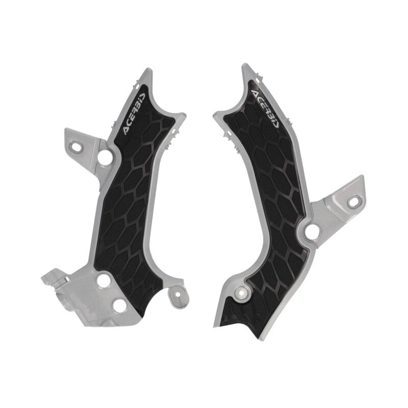 Acerbis X-Grip Frame Guards for Kawasaki KX250 and KX450, Silver/Black - Part Number ACB2983671015