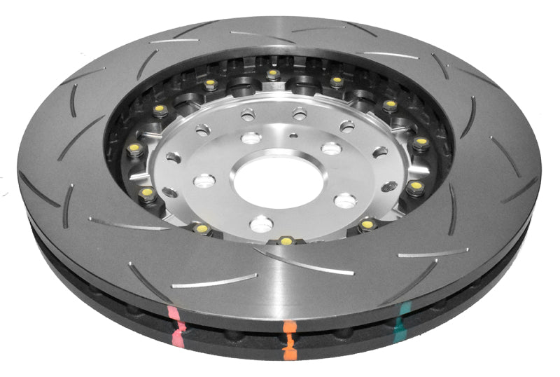 DBA 52834SLVS 5000 Series T3 Slotted Front Brake Rotor with Silver Hat for Audi R8 and RS5