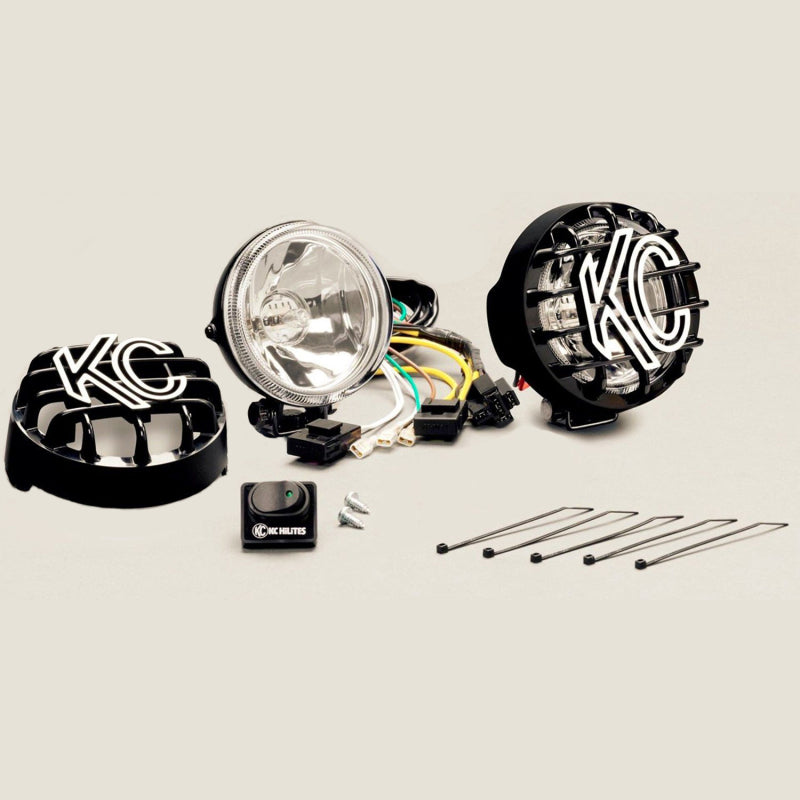 KC HiLiTES Rally 400 KCL490 4-Inch Round Halogen Lights, 55W Spread Beam Pair Pack