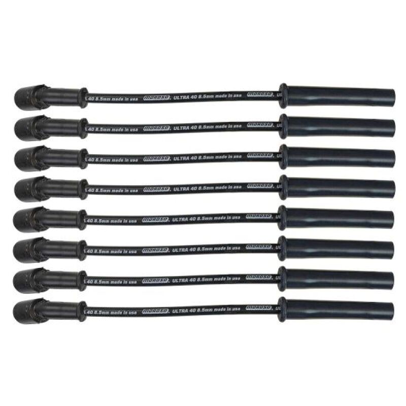 Moroso 99-13 GM LS/LQ 4.8L-6.2L Ultra 40 8.5mm Multi-Angle Boot Spark Plug Wire Set - Black