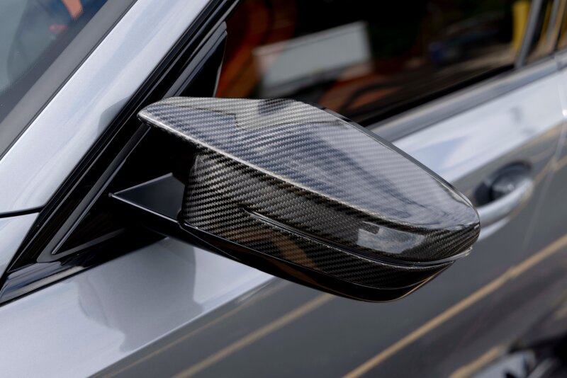 Dinan Carbon Fiber Mirror Cover Set for BMW M2 M3 M4 (G80 G82 G83 G87) – Stylish Clear-Coated Overlay