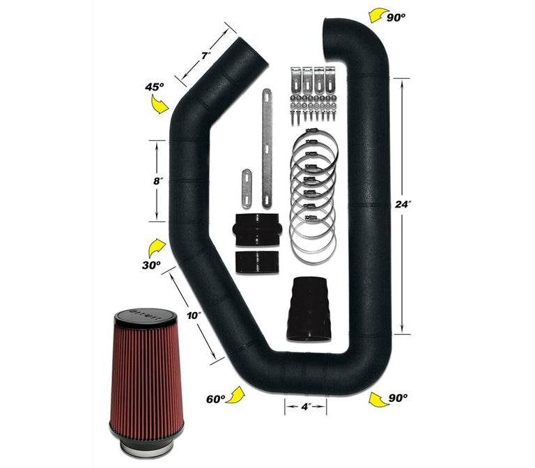 Airaid U-Build-It 5-Inch Air Intake Tube Set, Part Number AIR100-500