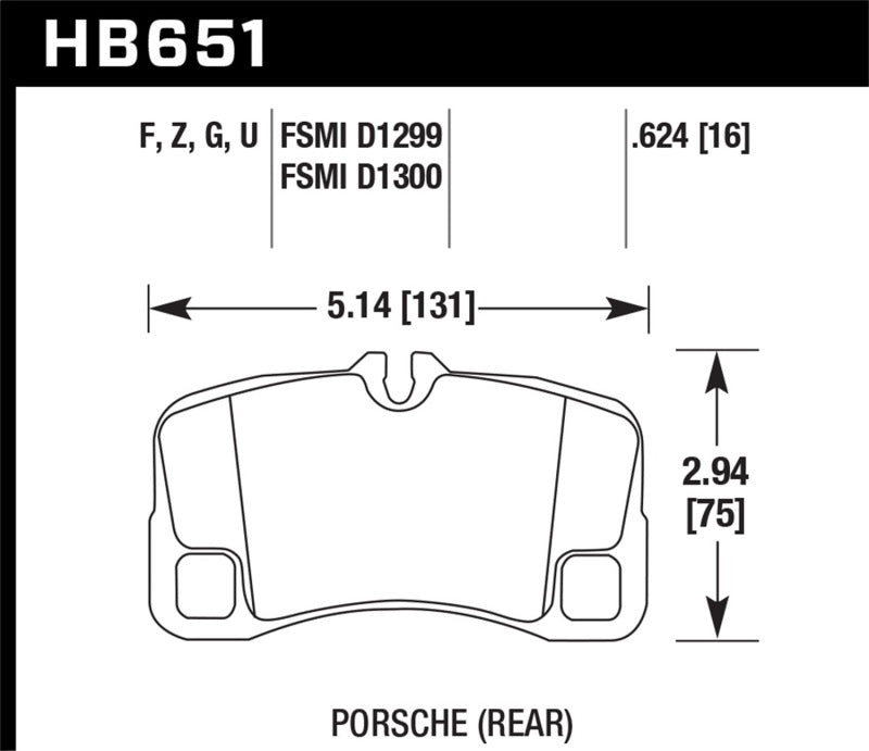 Hawk 07-08 Porsche 911 GT3/GT3 CUP / 08 911 GT2 /  07-08 911 Turbo Rear HPS Street Brake Pads