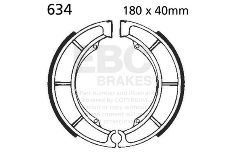 EBC Powersports 634G Grooved Replacement Brake Shoes for Select Suzuki ATV Models